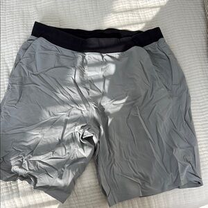 Men's Gray Shorts with Black Waistband